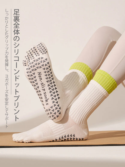 滑り止め  五本指クルーソックス ピラティス・ヨガ用